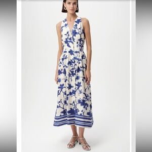 Anthropologie Exquise Floral Blue and White Maxi Dress